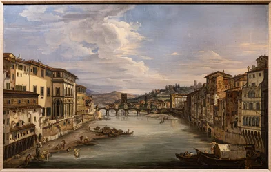 Vista do Arno da Ponte Vecchio em direcção à Ponte Alle Grazie