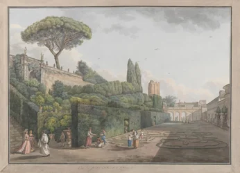 Jardim do Palazzo Colonna, c. 1780. Criadores: Giovanni Volpato, Louis Ducros.