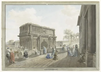 Vista do Arco de Septímio Severo em Roma L