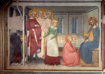 A vida da Virgem: Cristo na Casa de Martha e Maria (Fresco
