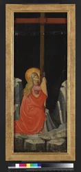 Maria Madalena abraçando a cruz, invertendo (têmpera e ouro no painel)