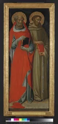 São Jerônimo e São Francisco (têmpera e ouro no painel)