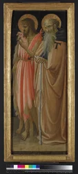 São João Batista e Santo António Abade (têmpera e ouro no painel)