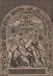 Natividade de Giovanni della Robbia (1469-1529 ou 1530), Pinacoteca di Citta di Castello, Umbria, Itália, talha de Le cento citta d