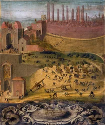 A vitória da Porta Camollia em Siena de 1526 (têmpera sobre painel)