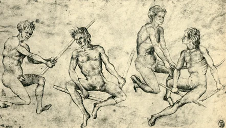 Quatro homens nus, meados do século XV, 1943.
