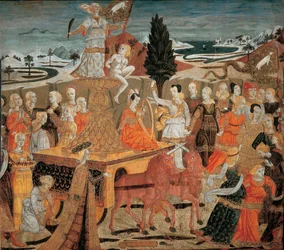 Le triomphe de la chastete - O triunfo da castidade - (Lo Scheggia) Giovanni di Ser Giovanni (1406-1486). Tempera no painel