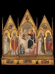 A coroação da Virgem e santos, 1394.