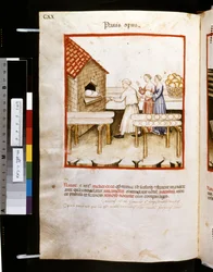 Theatrum sanitatis de Ububchasym de Baldach: "Panis Op Us", primeira década do século XIV (miniatura)