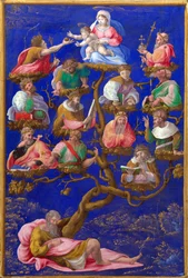 ""A Árvore de Jesse"" Pintura de Gerolamo Genga (1476-1551) por volta de 1535 Londres, Galeria Nacional