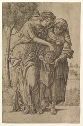 Judith e sua criada com a cabeça de Holofernes, 1500-1530.