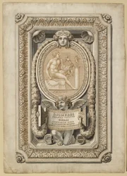 Projeto para uma gema gravada em um cenário ornamental, 1722