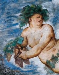 Alegoria do Outono, Detalhe dos afrescos de Girolamo Romanino (ca. 1484-após 1559), encomendado por Bernardo Clesio