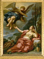 O anjo aparece a Agar no deserto (pintura sobre tela)