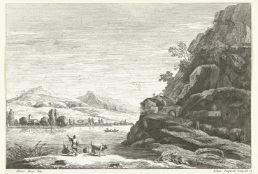 Paisagem fluvial com casa contra rocha
Paisagens italianas