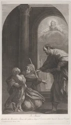 Santa Ana ajoelhada segurando a Virgem..., 1760-1800.