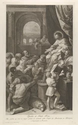 São Jó sentado à direita recebendo as dádivas do povo..., ca. 1760-1800.