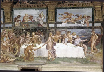 Preparativos para o Banquete dos Deuses para o Casamento de Cupido e Psique, pormenor