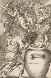 Epimeteu abrindo a caixa de Pandora, 1531-76.