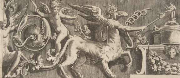 Friso de ornamento com Centauro alado, 1531-76.