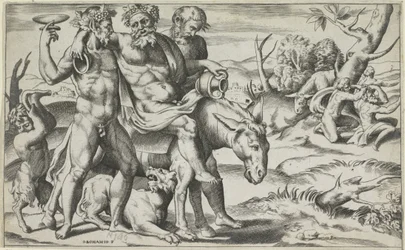 Silenus montado num burro