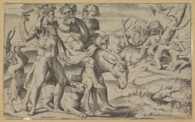 Silenus montando um burro