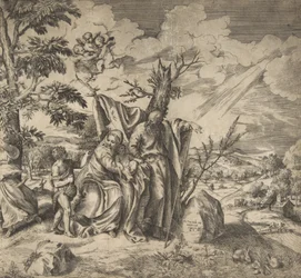 O resto da Sagrada Família em sua fuga para o Egito, 1531-76.
