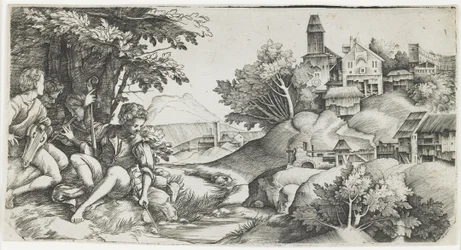 Pastores em uma paisagem, c. 1517-1518