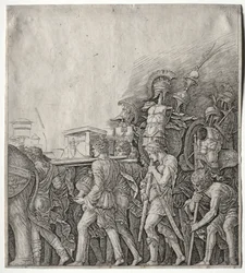 Os triunfos de César: os porta-espartilhos, c. 1498