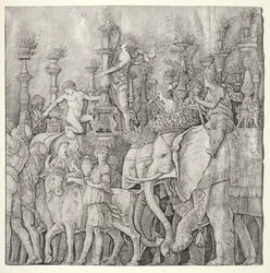 Os triunfos de César: Os elefantes, c. 1485-1490.