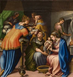 Capela de Nossa Senhora do Povo, Primeiro vão norte, Giulio Campi, Nascimento do Baptista 1569