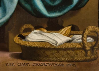 Capela do SS Sacramento, Segundo vão norte, Giulio Campi, Última Ceia, Detalhe 1569