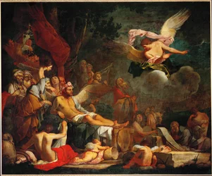 Íris como mensageira no reino de Hypnos (pintura sobre tela)