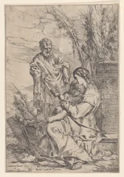 A Sagrada Família com a Virgem lendo um livro, 1640-60.