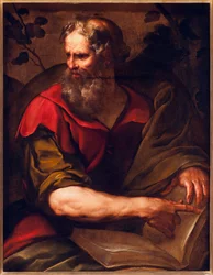 Representação do apóstolo São Simão, o Zelota (ou São Simão, o Cananeu) (O apóstolo Simão, o Zelota), pintura de Giulio Cesare Procaccini (1574-1625)