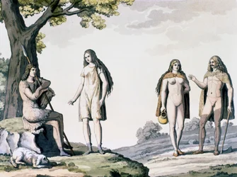 Fantasias de antigos alemães, gravuras de Fantasias Antigas e Modernas de Giulio Ferrario (1767-1847)