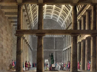 Interior do Partenon, início do século XIX - em “” O Traje Antigo e Moderno” de Jules Ferrario
