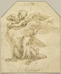 Cupido montado numa águia