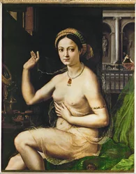 Senhora na sua casa de banho (pintura sobre tela)
