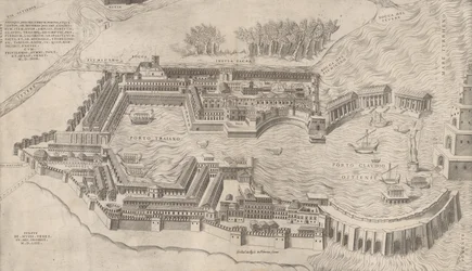 Vista do Porto de Roma, 1554., 1554
