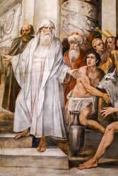 Numa Pompilius instituindo o culto das Vestais (detalhe)