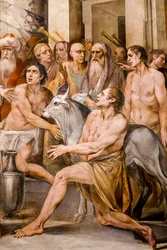 Numa Pompilius instituindo o culto dos Vestais (detalhe)