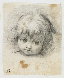 Retrato de uma criança (giz preto)
