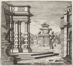 Architectural Fantasy with Portals and Monuments