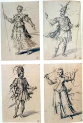 Figurinos para divindades clássicas, século XVI