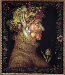 O Verão. Alegoria sobre as Estações. Pintura de Giuseppe Arcimboldo (1527-1593). Musee du Louvre