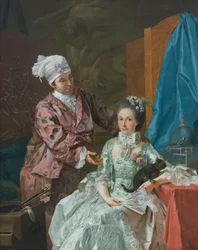 Autorretrato com a mulher, c.1757 (óleo sobre tela)