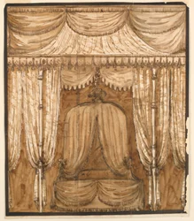 Desenho, Elevação de uma alcova de cama, ca. 1790