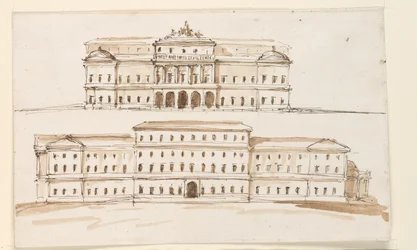 Duas elevações da parte central de um palácio