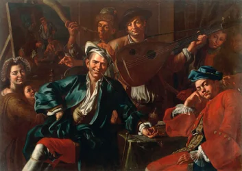 O estúdio do pintor por Giuseppe Bonito (1707-1789), ca. 1740